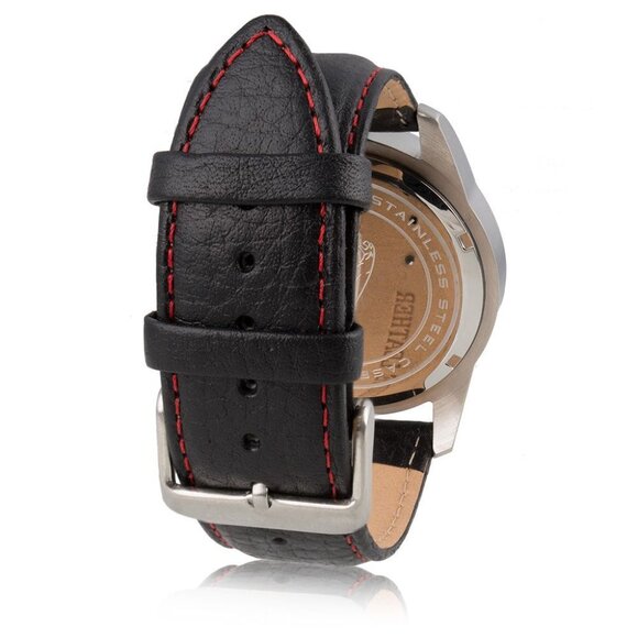 NIB - Jaguar Men's Classic Watch – Leather Strap, Red Trim (JEWM309BKA) - Picture 2 of 13